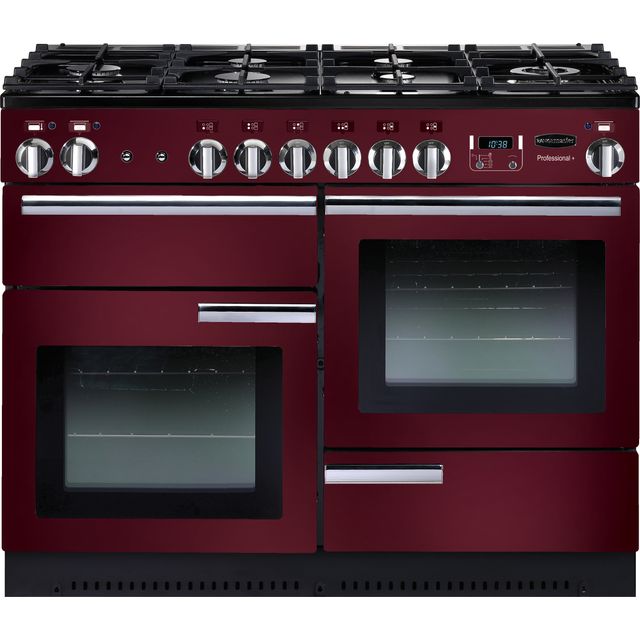 Rangemaster Professional Plus PROP110DFFCY/C 110cm Dual Fuel Range Cooker - Cranberry / Chrome - A/A Rated