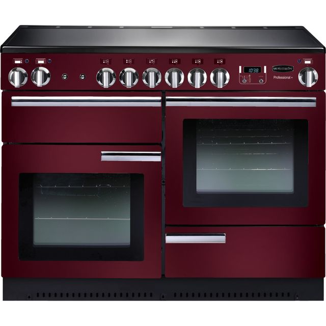 Rangemaster Professional Plus PROP110ECCY/C 110cm Electric Range Cooker with Ceramic Hob – Cranberry / Chrome – A/A Rated