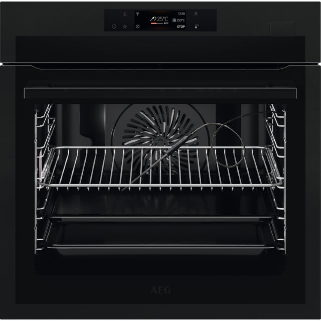 AEG AssistedCooking BSE778380T Built In Electric Single Oven and Pyrolytic Cleaning - Matte Black - A++ Rated