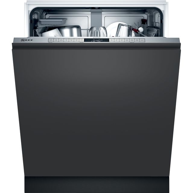 NEFF N50 S155HAX27G Wifi Connected Fully Integrated Standard Dishwasher - Stainless Steel Control Panel with Fixed Door Fixing Kit - D Rated