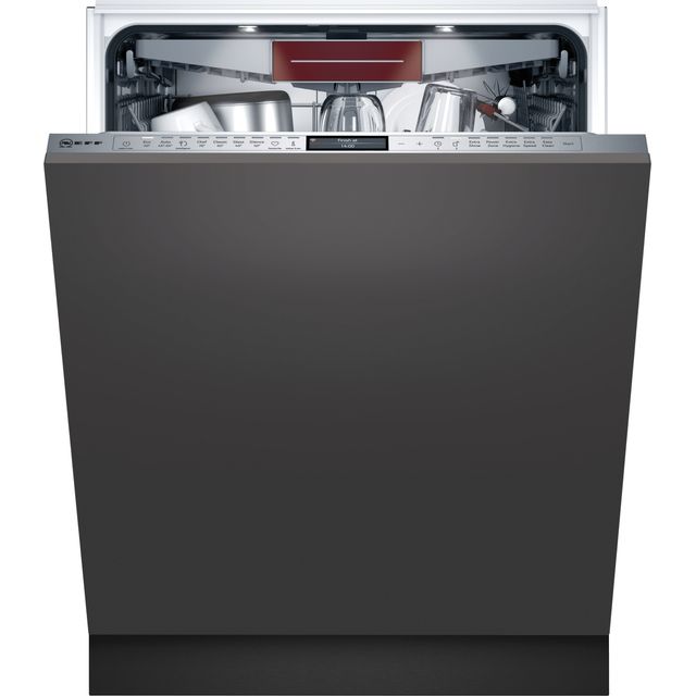 NEFF N90 S189YCX02E Wifi Connected Fully Integrated Standard Dishwasher - Stainless Steel Control Panel with Fixed Door Fixing Kit - B Rated