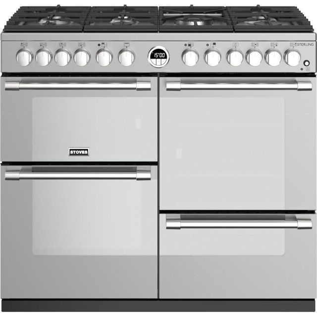 Stoves Sterling ST STER S1000DF MK22 SS 100cm Dual Fuel Range Cooker - Stainless Steel - A Rated