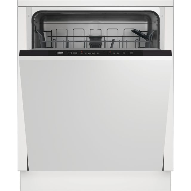 Beko DIN15X20 Fully Integrated Standard Dishwasher - Black Control Panel with Fixed Door Fixing Kit - E Rated