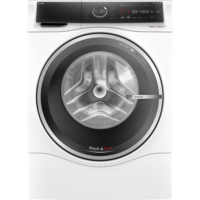 Bosch Series 8 i-Dos™ WNC25410GB Wifi Connected 10.5Kg / 6Kg Washer Dryer with 1400 rpm – White – D Rated