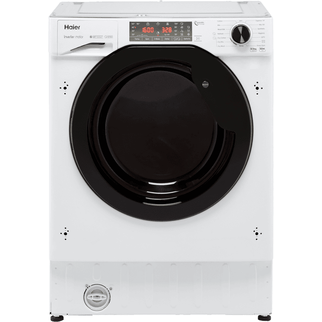 Haier Series 4 HWDQ90B416FWB-UK Integrated 9Kg / 5Kg Washer Dryer with 1600 rpm - White - D Rated