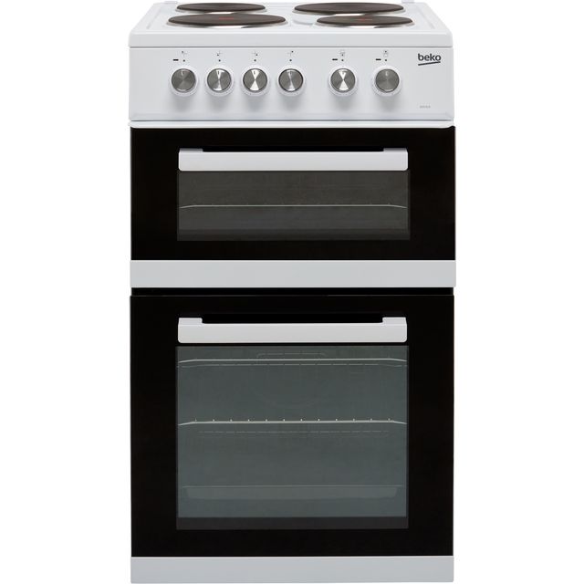 Beko KD531AW 50cm Electric Cooker with Solid Plate Hob - White - A Rated
