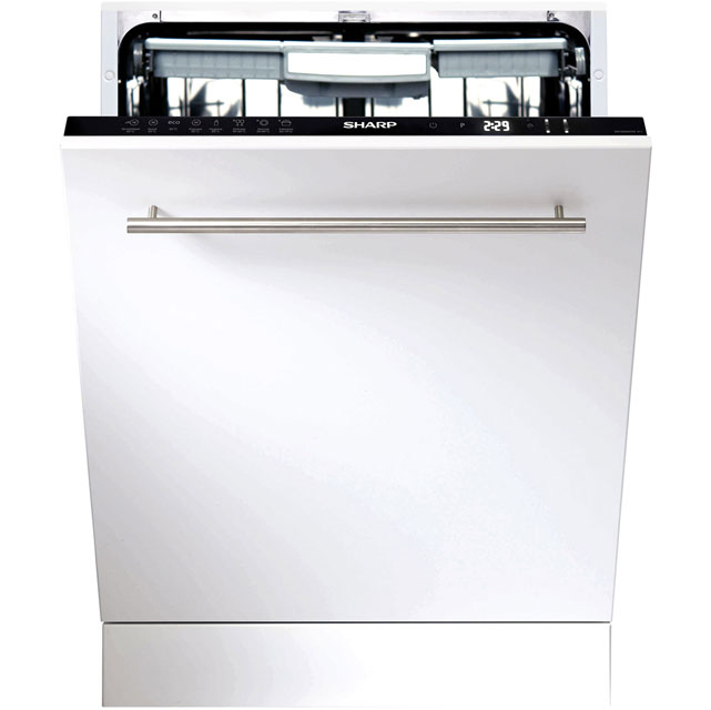Sharp QW-GD52I472X Fully Integrated Standard Dishwasher - Black Control Panel with Fixed Door Fixing Kit - A++ Rated