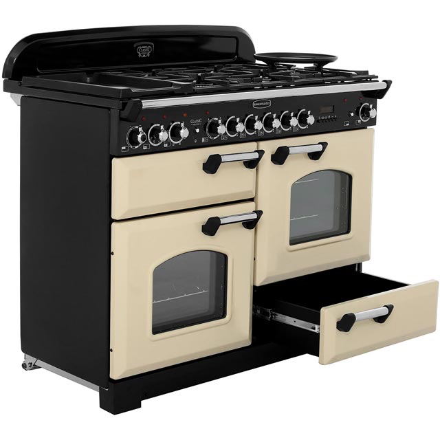 Rangemaster CDL110DFFMG/C Classic Deluxe 110cm Dual Fuel Range Cooker - Mineral Green / Chrome - CDL110DFFMG/C_MG - 5