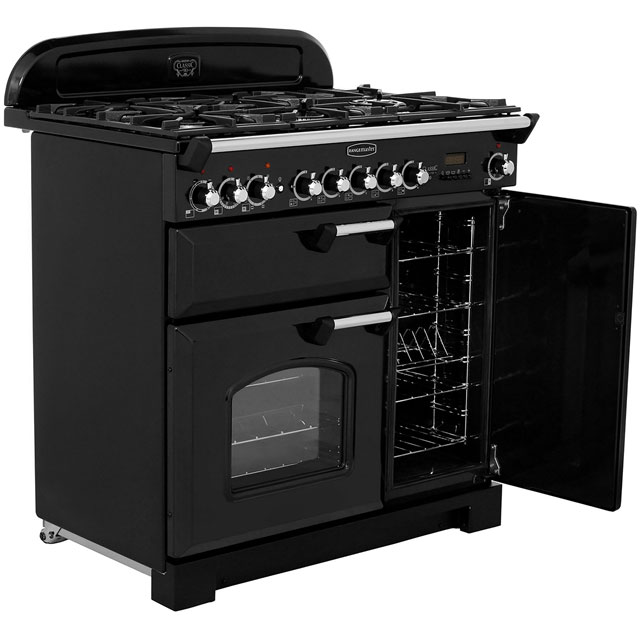 Rangemaster CDL90DFFCY/C Classic Deluxe 90cm Dual Fuel Range Cooker - Cranberry / Chrome - CDL90DFFCY/C_CY - 4