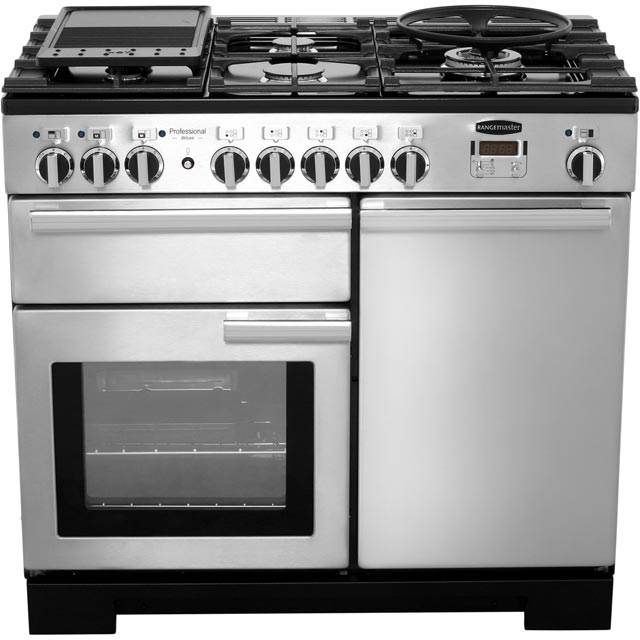 Rangemaster PDL100DFFSS/C Professional Deluxe 100cm Dual Fuel Range Cooker - Stainless Steel - PDL100DFFSS/C_SS - 5