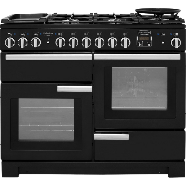 Rangemaster Professional Deluxe PDL110DFFGB/C 110cm Dual Fuel Range Cooker - Black - A/A Rated