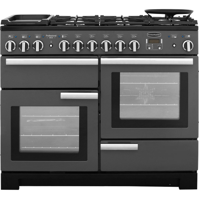 Rangemaster Professional Deluxe PDL110DFFSL/C 110cm Dual Fuel Range Cooker - Slate - A/A Rated