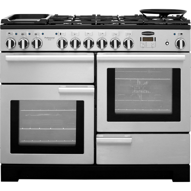 Rangemaster Professional Deluxe PDL110DFFSS/C 110cm Dual Fuel Range Cooker - Stainless Steel - A/A Rated