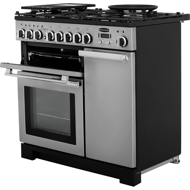 Rangemaster PDL90DFFCY/C Professional Deluxe 90cm Dual Fuel Range Cooker - Cranberry - PDL90DFFCY/C_CY - 2