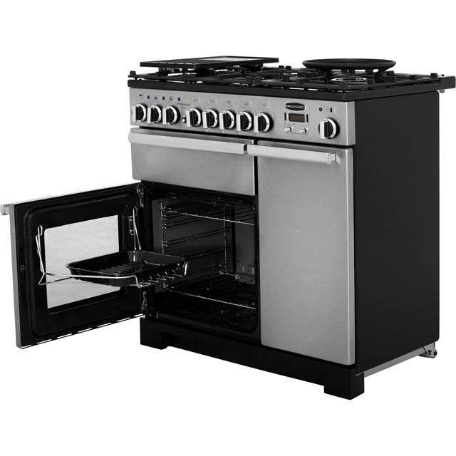 Rangemaster PDL90DFFCY/C Professional Deluxe 90cm Dual Fuel Range Cooker - Cranberry - PDL90DFFCY/C_CY - 3