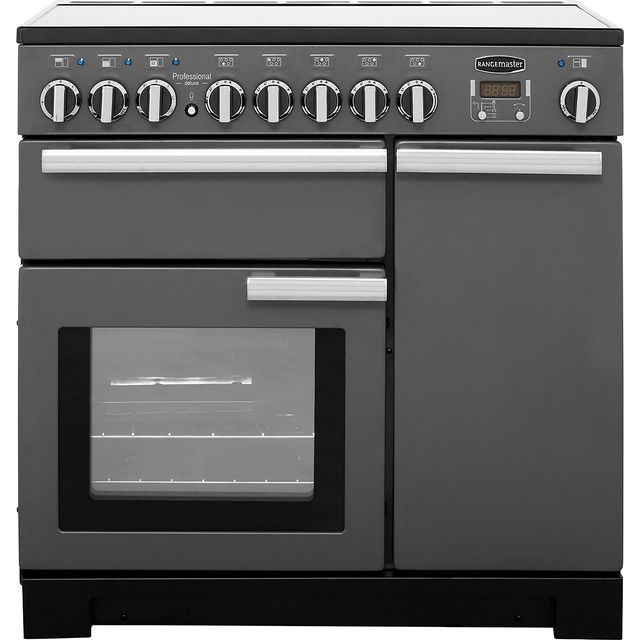 Rangemaster Professional Deluxe PDL90EISL/C 90cm Electric Range Cooker with Induction Hob - Slate - A/A Rated