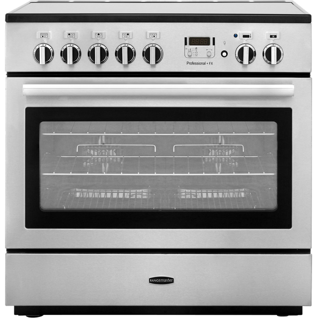 Rangemaster Professional Plus FX 90cm Electric Range Cooker with Induction Hob - Stainless Steel - A Rated