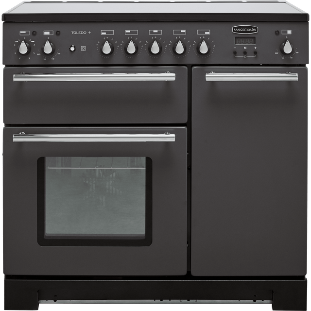 Rangemaster Toledo + TOLP90EISL/C 90cm Electric Range Cooker with Induction Hob – Slate – A/A Rated