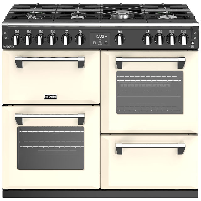 Stoves Richmond Deluxe S1000G 100cm Gas Range Cooker with Electric Grill - Cream - A+/A/A Rated