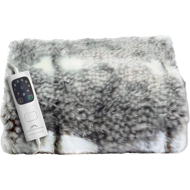 Dreamland Hygge Days Luxury Faux Fur Heated Throw - Fallow Deer Print