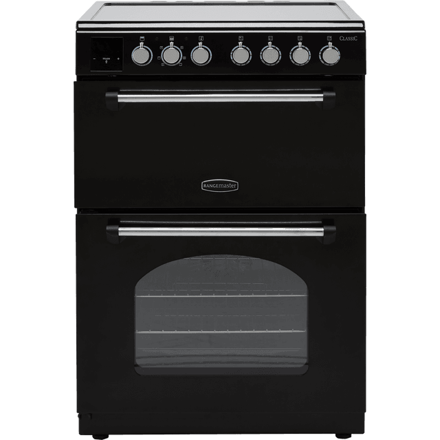 Rangemaster Classic 60 CLA60EIBL/C 60cm Electric Cooker with Induction Hob - Black / Chrome - A/A Rated