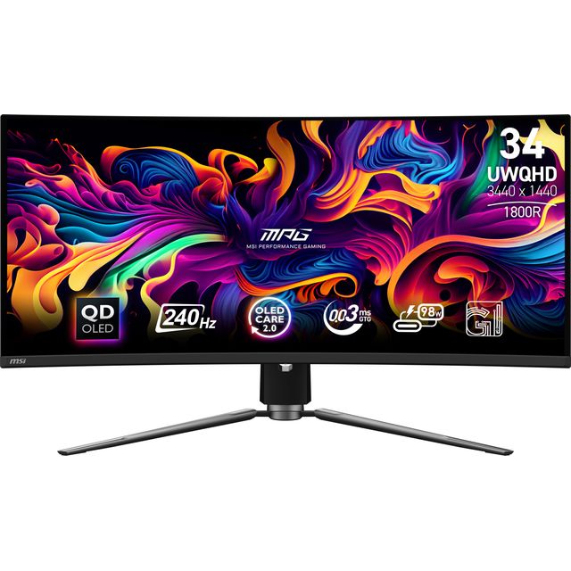 MSI MPG 341CQPX QD-OLED 34 UltraWide Quad HD OLED Gaming Monitor - Black