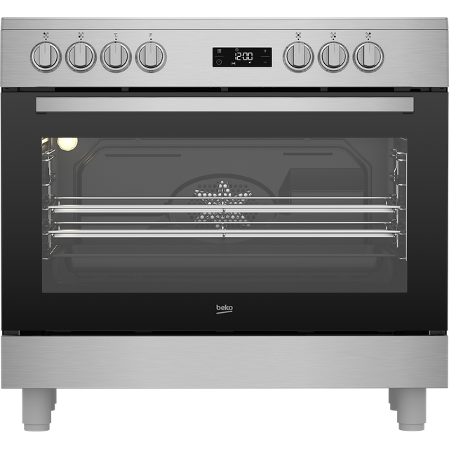 Beko GF17300GXNS 90cm Electric Range Cooker with Ceramic Hob - Stainless Steel - A Rated
