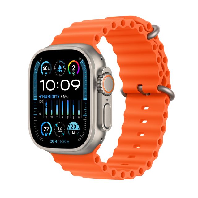 Apple Watch Ultra 2, 49mm, Titanium Case, GPS + Cellular [2023] - Orange Ocean Band