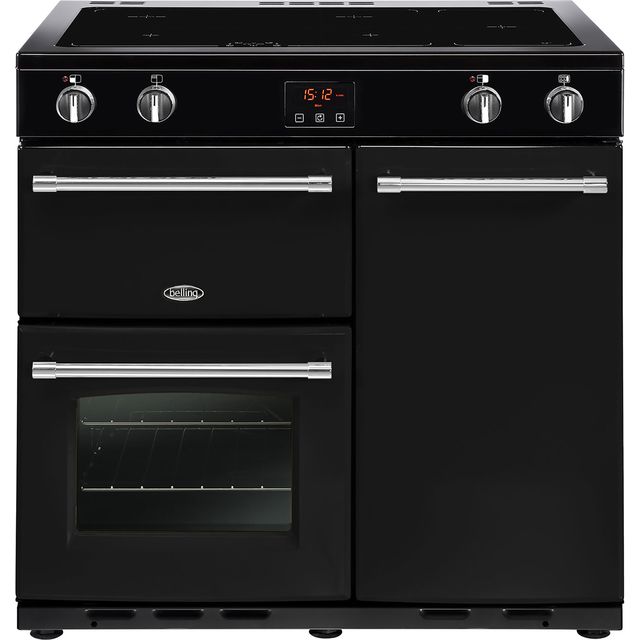 Belling Farmhouse90Ei 90cm Electric Range Cooker with Induction Hob - Black - A/A Rated