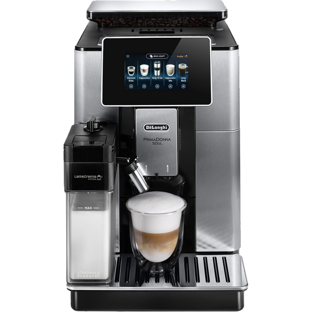 De'Longhi PrimaDonna Soul ECAM610.75.MB Wi-Fi Connected Bean to Cup Coffee Machine with 21 Pre-programmed Coffees, 4.3" Display, Wi-Fi enabled