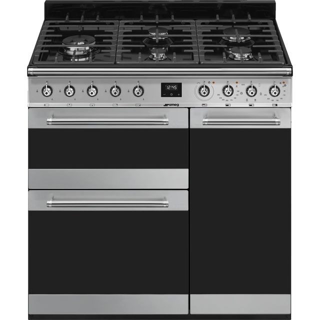 Smeg Symphony SY93-1 Dual Fuel Range Cooker - Stainless Steel - A/B Rated