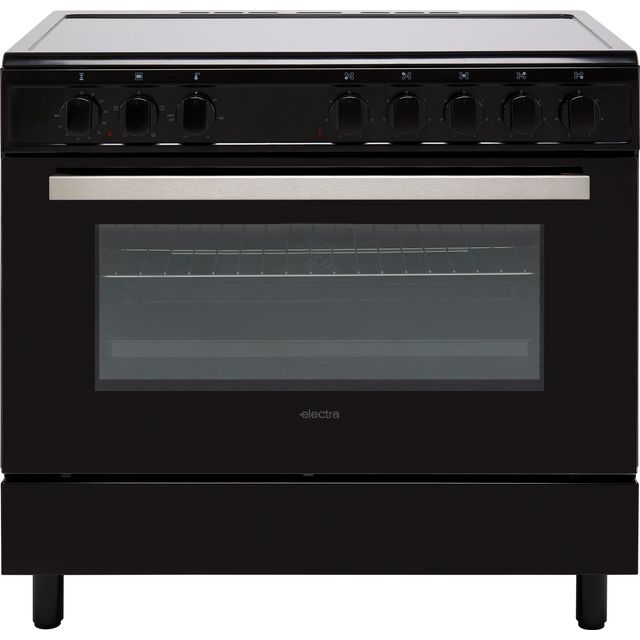 Electra SCR90B 90cm Electric Range Cooker with Ceramic Hob - Black - A Rated