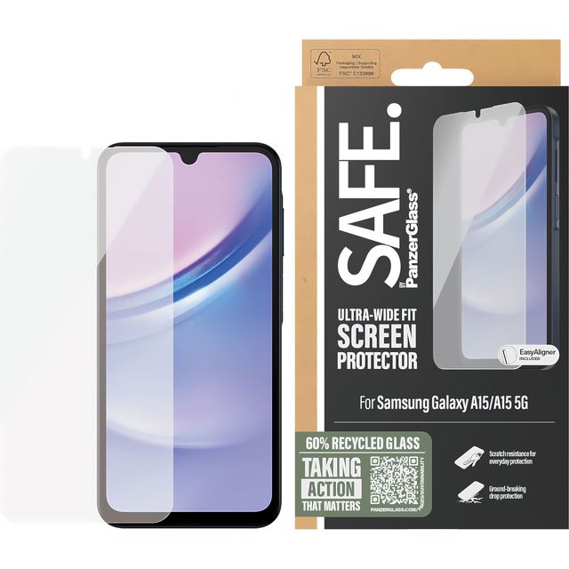 SAFE. by PanzerGlass Screen Protector for Samsung A15/ A15 5G - Ultra-Wide Fit - Transparent