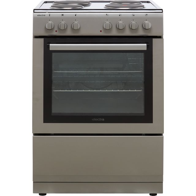 Electra SE60S 60cm Electric Cooker with Solid Plate Hob - Silver - A Rated