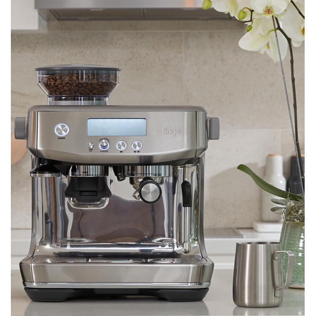 Sage The Barista Pro SES878BSS Espresso Coffee Machine with Integrated Burr Grinder - Brushed Stainless Steel