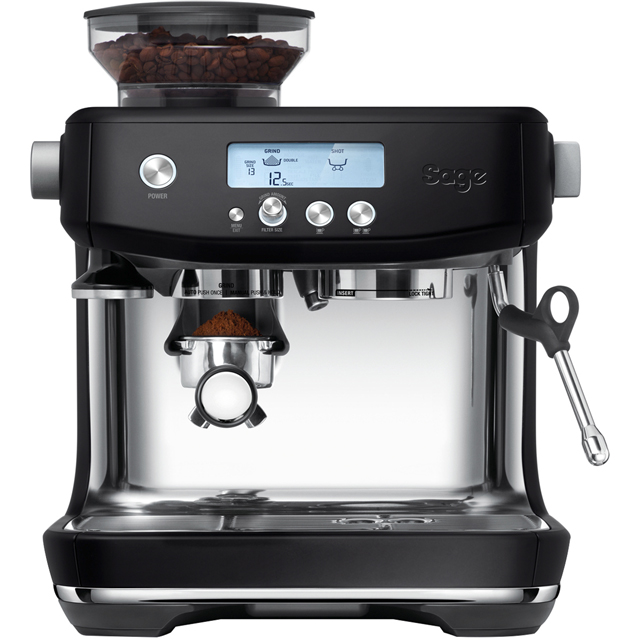 Sage The Barista Pro SES878BTR Espresso Coffee Machine with Integrated Burr Grinder - Black Truffle