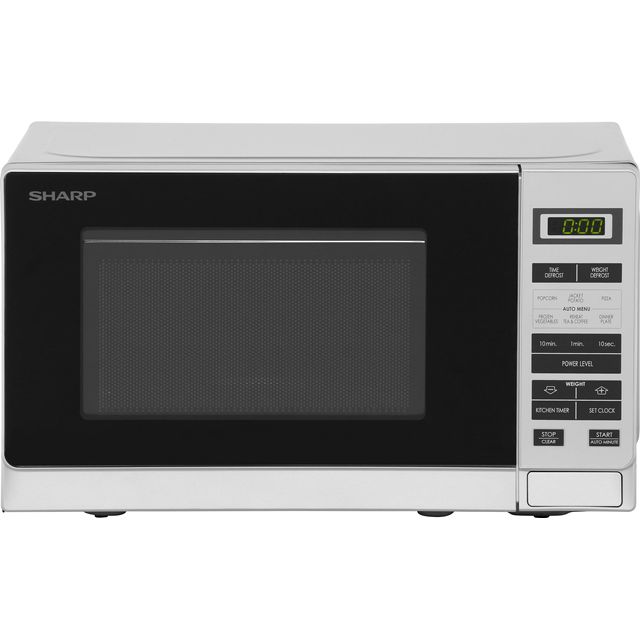 Sharp R220SLM 26cm tall, 44cm wide, Freestanding Compact Microwave - Silver