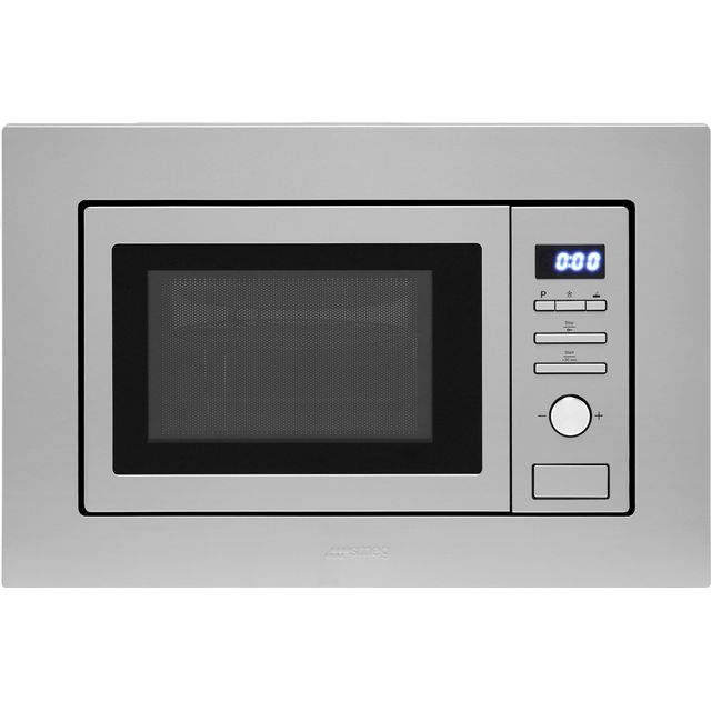 Smeg FMI017X 39cm High, Built In Small Microwave - Stainless Steel