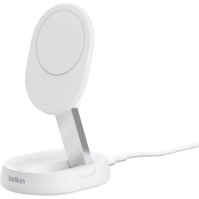 Belkin BoostCharge Pro Qi2 15w Convertible Magnetic Wireless Charging Stand + Cable (Wall Charger Not Included) - White