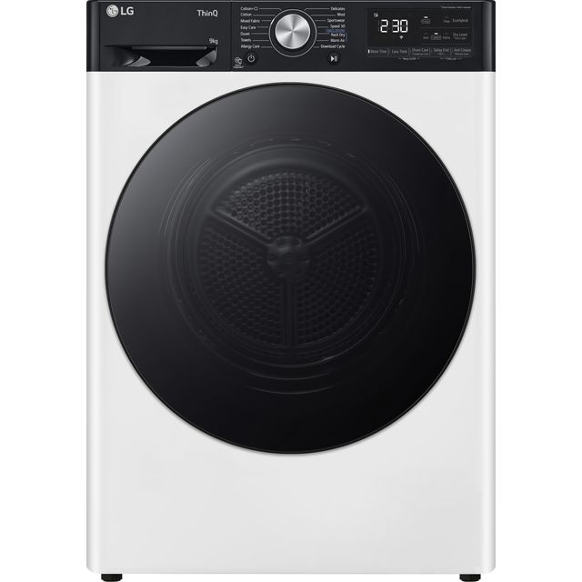 LG Dual Dry FDV909WN Wifi Connected 9Kg Heat Pump Tumble Dryer - White - A+++ Rated