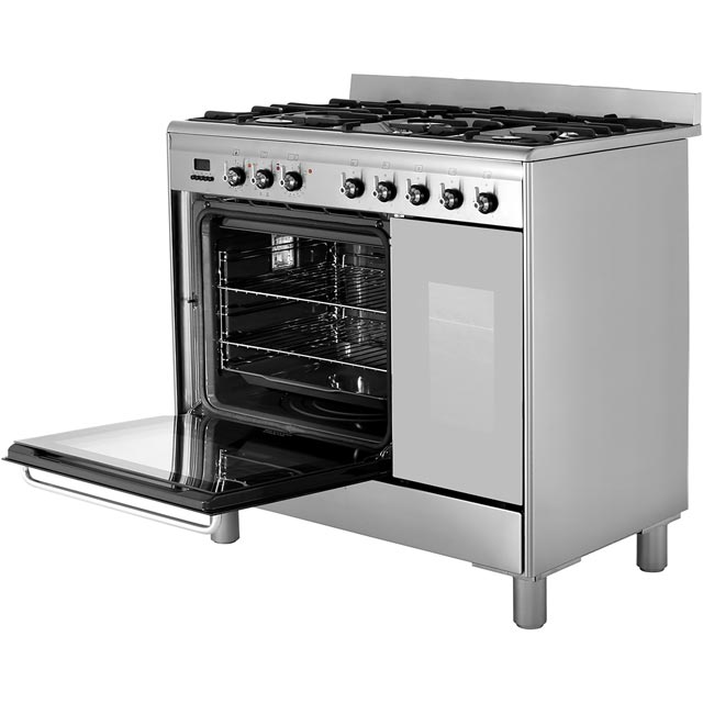 Smeg CG92PX9 90cm Dual Fuel Range Cooker - Stainless Steel - CG92PX9_SS - 2