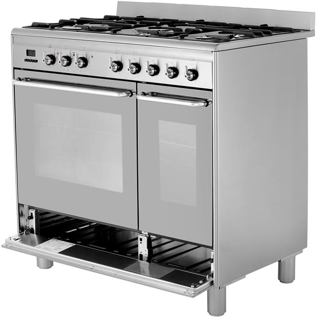 Smeg CG92PX9 90cm Dual Fuel Range Cooker - Stainless Steel - CG92PX9_SS - 3