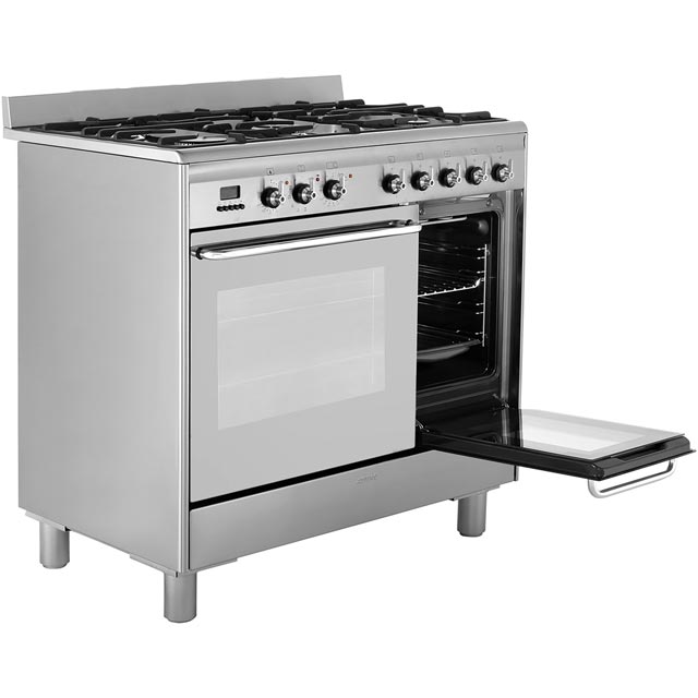 Smeg CG92PX9 90cm Dual Fuel Range Cooker - Stainless Steel - CG92PX9_SS - 4
