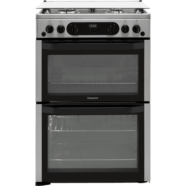 Hotpoint HDM67G0CCX/UK Freestanding Gas Cooker - Silver - A+/A+ Rated