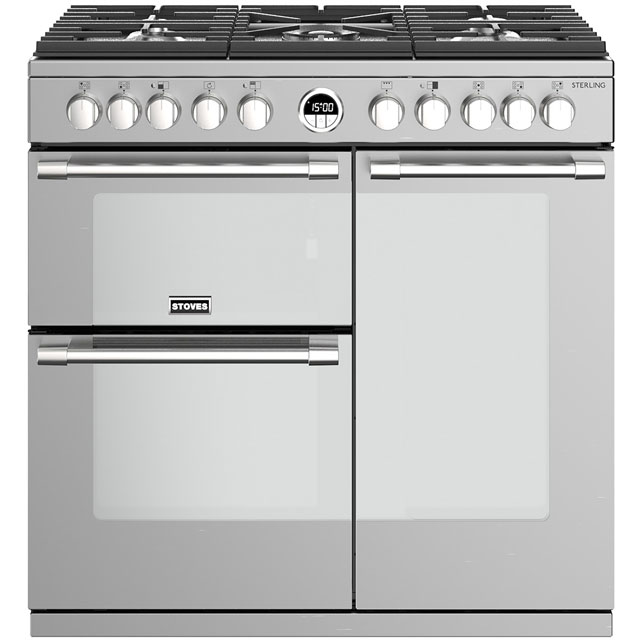 Stoves Sterling S900DF 90cm Dual Fuel Range Cooker - Stainless Steel - A/A/A Rated - Sterling S900DF_SS - 1