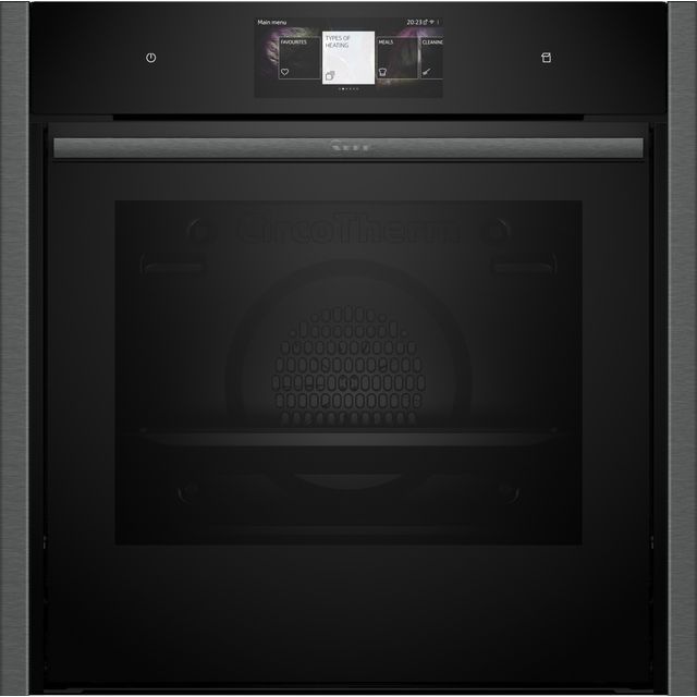 NEFF N90 Slide&Hide B64VT73G0B Wifi Connected Built In Electric Single Oven with Pyrolytic Cleaning - Graphite - A+ Rated