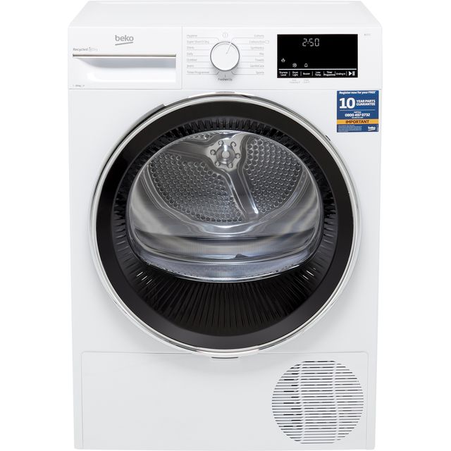 Beko B3T41011DW Condenser Tumble Dryer - White - B3T41011DW_WH - 1