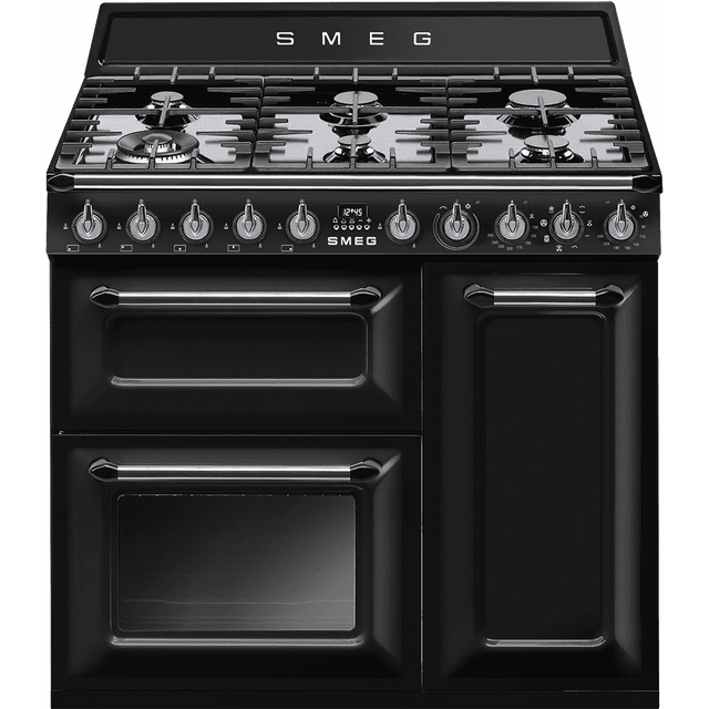 Smeg Victoria TR93BL 90cm Dual Fuel Range Cooker – Black – A/B Rated