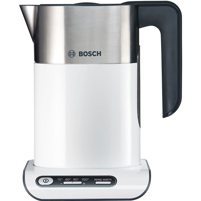 Bosch Styline TWK8631GB Kettle with Temperature Selector - White / Stainless Steel