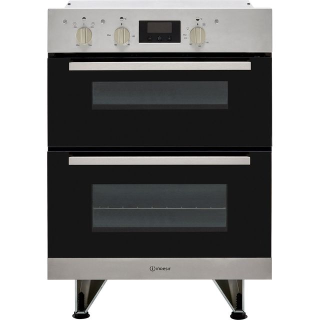 Indesit Aria IDU6340IX Built Under Electric Double Oven With Feet - Stainless Steel - B/A Rated